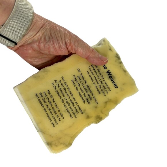 Marble Tabletop Plaque Paperweight The Weaver Poem Desk Decor Inspirational - Picture 3 of 6